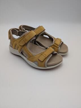 Romika Shoes Womens Size 6.5 Brown Strappy Sandals Wedge Adjustable Comfort